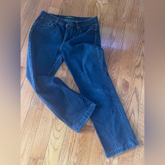 Lauren Ralph Lauren Dark Blue Denim Classic 5 Pocket Jeans Straight Ankle sz 12 - Picture 11 of 11